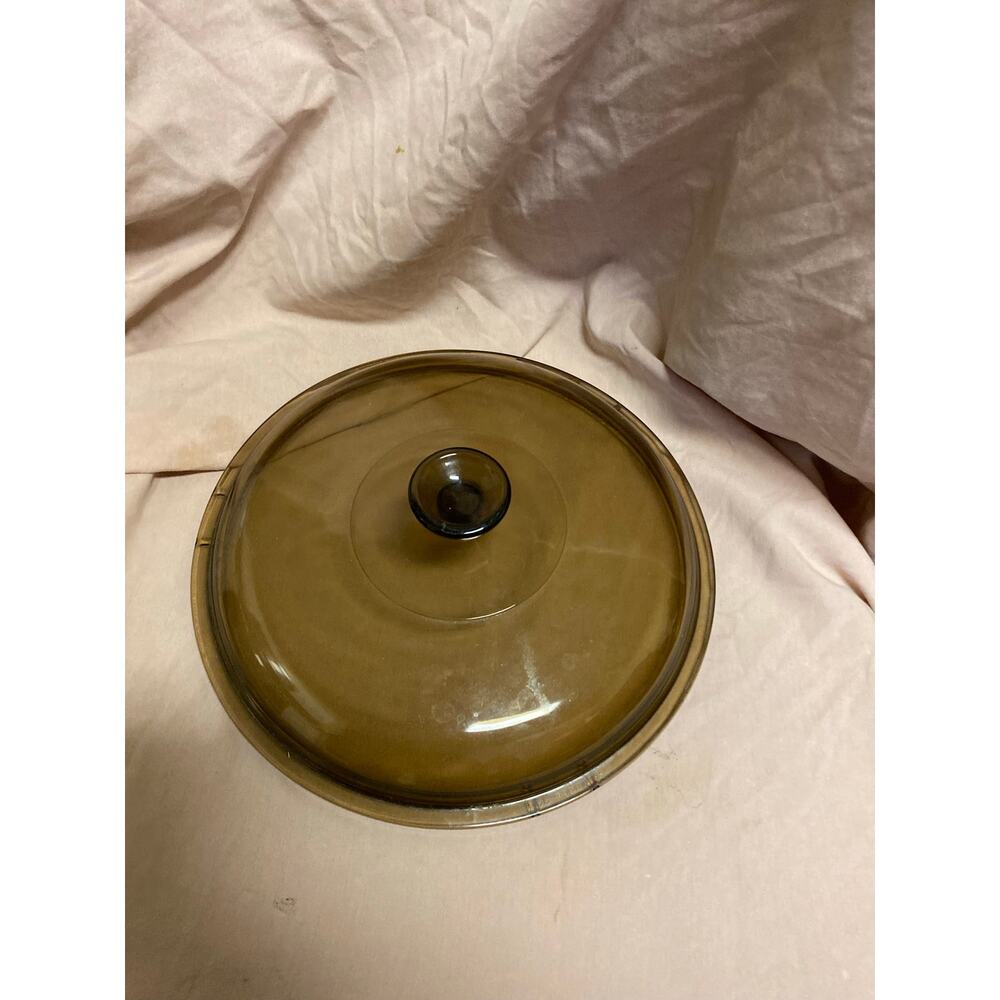Vintage Pyrex Visions Amber Replacement Lid Only 10" Skillet 5L Pot #22